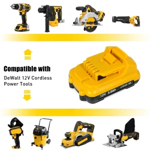 Cordless/Rechargeable for Dewalt DCB120 Lithium ion Batteries 12V 3.0Ah Battery DCB124 DW089LG DCD701F2 Power Tools/Laser Level