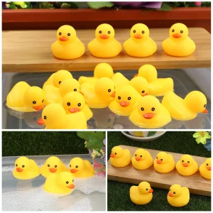 Mini Rubber Duck Squeaky Toy Set of 100 in Bulk – Assorted Color, Best Kids’ Birthday Supplies and Novelty Decorations