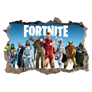 Official Fortnite Game Wall Stickers, 3D Decor for Boys Room, PVC Self Adhesive Wall Decals