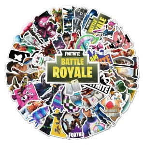 Fortnite Themed Decorative Vinyl Stickers Waterproof Set of 50 PCs – Gaming Accessory for Laptop Water Bottle Skateboard Suitcase