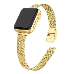 Slim Bracelet Metal Band for Apple Watch 8 7 6 SE 5 4 3 38 40 41 45 49MM Ultra Stainless Steel Milanese Strap for iwatch 42 44MM