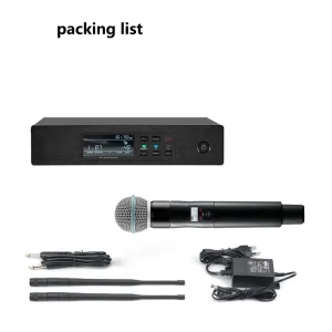 YAaudio QLXD4 Wireless Handheld Microphone System with BETA58A Capsule for Karaoke, Stage Performance, and Live Music Events – UHF Frequency, Metal Build Quality