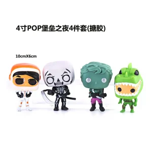 4Pcs Set Fortnight The Fortress Night Skull Trooper REX Funkostyle PVC Action Figure Collection Model Toys For Children Gifts