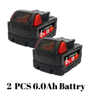 For Milwaukee M18 Battery 18V M18B6 XC Li-Ion 48-11-1860 48-11-1852 Or Charger 48-11-1850 48-11-1840 Cordless Power Tools