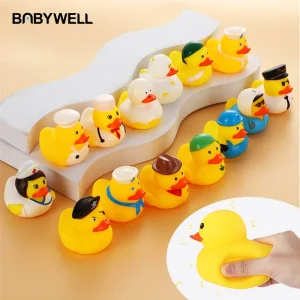 Baby Floating Rubber Duck Bath Time Shower Toys Squeaky Soft and Colorful Play Set for Toddlers and Kids