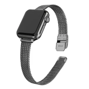 Women’s Fashion Apple Watch Stainless Steel Strap, Stainless Steel Milanese Loop Band Compatible with Apple Watch 38/40/41/45/49MM 42/44MM, High Quality and Durable Watch Band