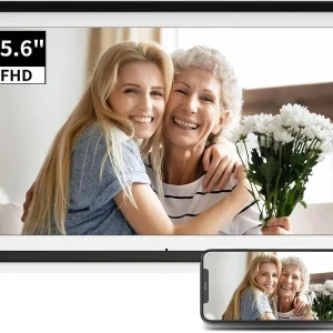 15.6 Inch WiFi Digital Photo Frame with 32GB Built-in Memory and Expandable Storage – Ideal Gift for Mom, Dad, and Loved Ones to Share Cherished Moments