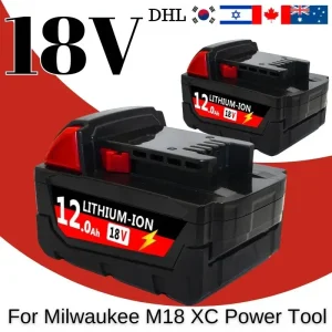 Milwaukee M18 18V 6.0Ah 9.0Ah 12.0Ah Lithium Ion Battery Pack Replacement for Chargers 48-11-1840 48-11-1850 and Tools like 2646-22CT 2643-21CT 2729-22